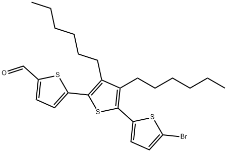 [2,2':5',2''-Terthiophene]-5-carboxaldehyde, 5''-bromo-3',4'-dihexyl- Structure