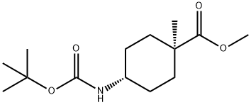 Cyclohexanecarboxylic acid, 4-[[(1,1-dimethylethoxy)carbonyl]amino]-1-methyl-, methyl ester, trans- 구조식 이미지