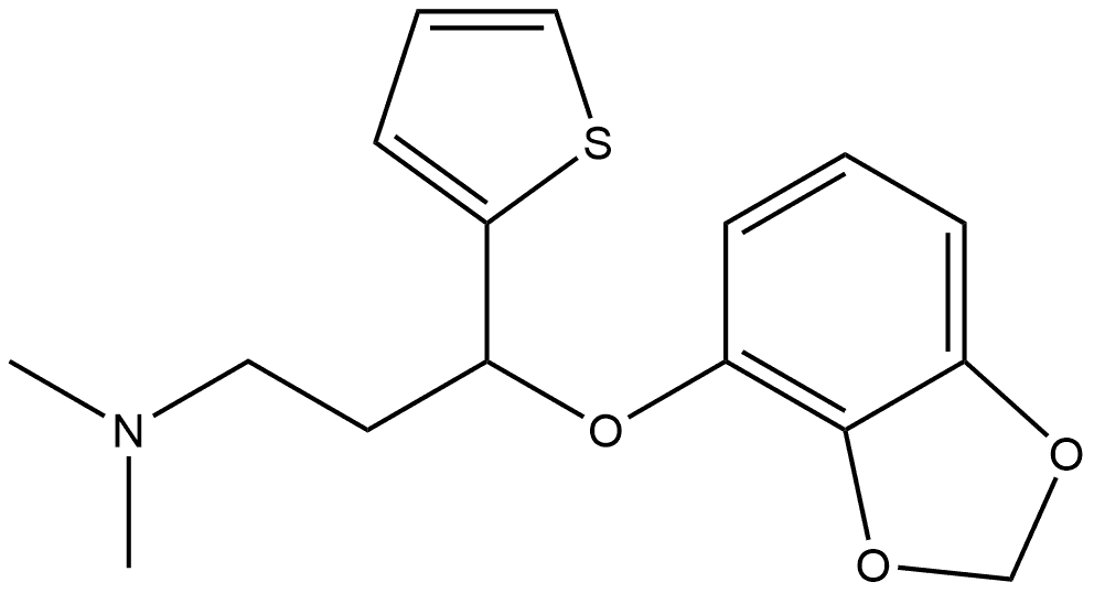 2-Thiophenepropanamine, γ-(1,3-benzodioxol-4-yloxy)-N,N-dimethyl- 구조식 이미지