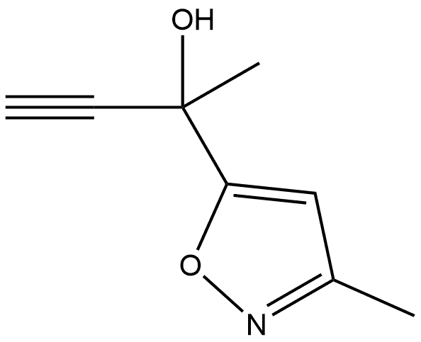 5-Isoxazolemethanol, α-ethynyl-α,3-dimethyl- Structure