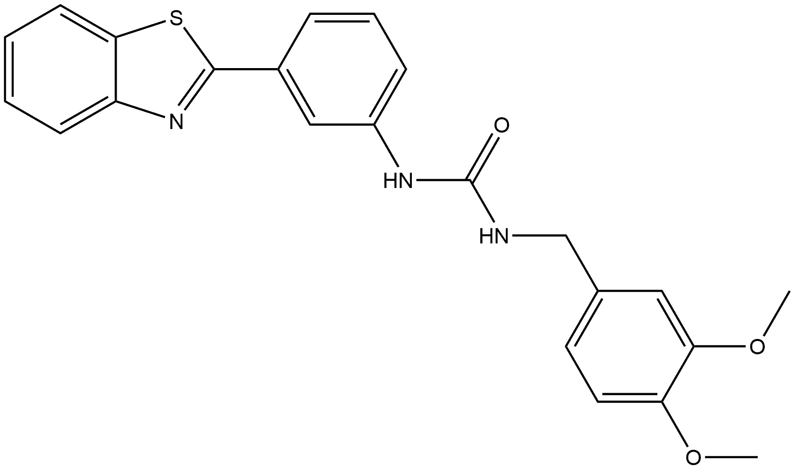 N-[3-(2-Benzothiazolyl)phenyl]-N′-[(3,4-dimethoxyphenyl)methyl]urea Structure