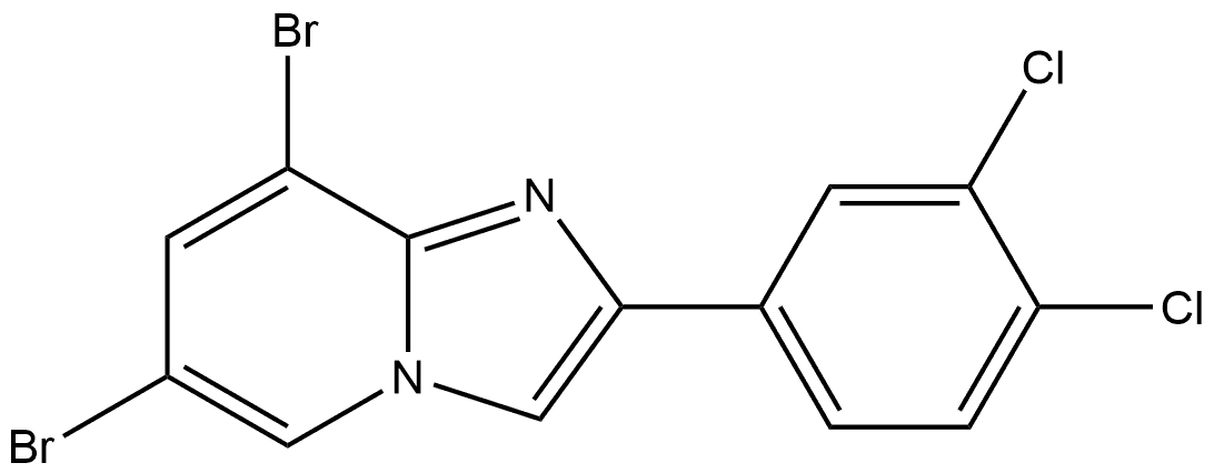 6,8-Dibromo-2-(3,4-dichlorophenyl)imidazo[1,2-a]pyridine 구조식 이미지