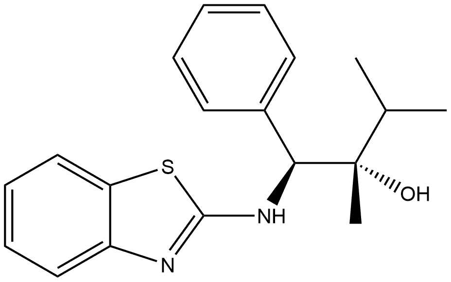 Benzenepropanol, γ-(2-benzothiazolylamino)-β-(1-methylethyl)-, (βS,γS)- 구조식 이미지