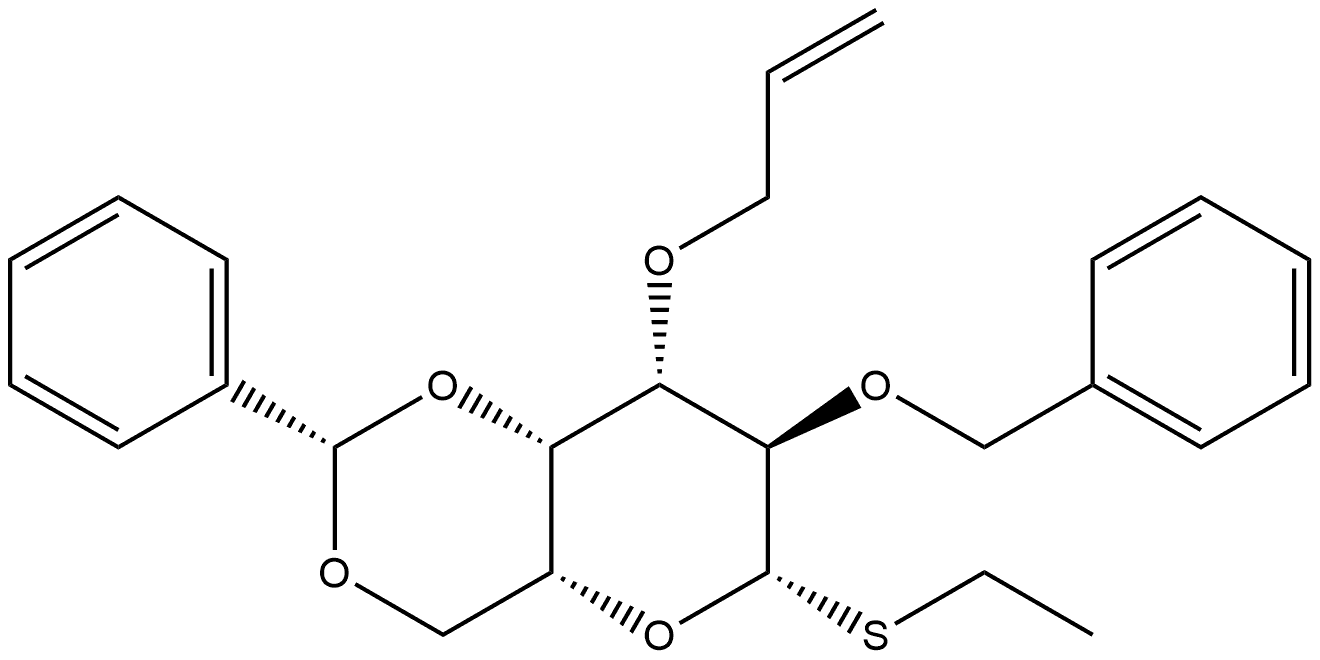 Ethyl 3-O-allyl-2-O-benzyl-4,6-O-benzylidene-1-thio-β-D-galactopyranoside Structure