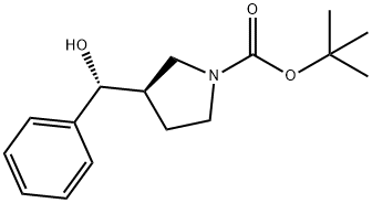 1-Pyrrolidinecarboxylic acid, 3-[(R)-hydroxyphenylmethyl]-, 1,1-dimethylethyl ester, (3R)- Structure