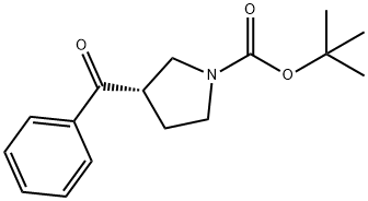 1-Pyrrolidinecarboxylic acid, 3-benzoyl-, 1,1-dimethylethyl ester, (3S)- 구조식 이미지