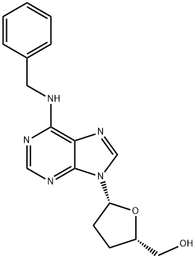 ((2S,5R)-5-(6-(Benzylamino)-9H-purin-9-yl)tetrahydrofuran-2-yl)methanol 구조식 이미지