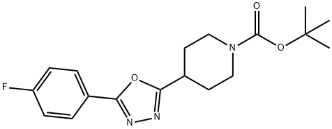 1-Piperidinecarboxylic acid, 4-[5-(4-fluorophenyl)-1,3,4-oxadiazol-2-yl]-, 1,1-dimethylethyl ester Structure