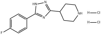 Piperidine, 4-[5-(4-fluorophenyl)-1H-1,2,4-triazol-3-yl]-, hydrochloride (1:2) Structure