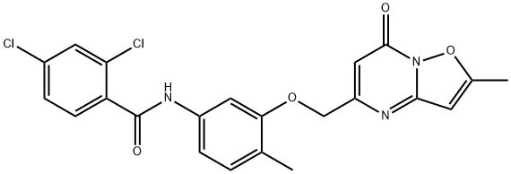 Benzamide, 2,4-dichloro-N-[4-methyl-3-[(2-methyl-7-oxo-7H-isoxazolo[2,3-a]pyrimidin-5-yl)methoxy]phenyl]- Structure