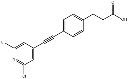 Benzenepropanoic acid, 4-[2-(2,6-dichloro-4-pyridinyl)ethynyl]- Structure