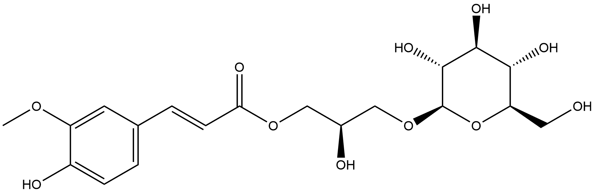 β-D-Glucopyranoside, 2-hydroxy-3-[[3-(4-hydroxy-3-methoxyphenyl)-1-oxo-2-propenyl]oxy]propyl, [R-(E)]- Structure