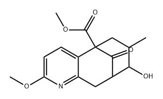 5,9-Methanocycloocta[b]pyridine-5(6H)-carboxylic acid, 7,8,9,10-tetrahydro-8-hydroxy-2-methoxy-7-methyl-11-oxo-, methyl ester 구조식 이미지