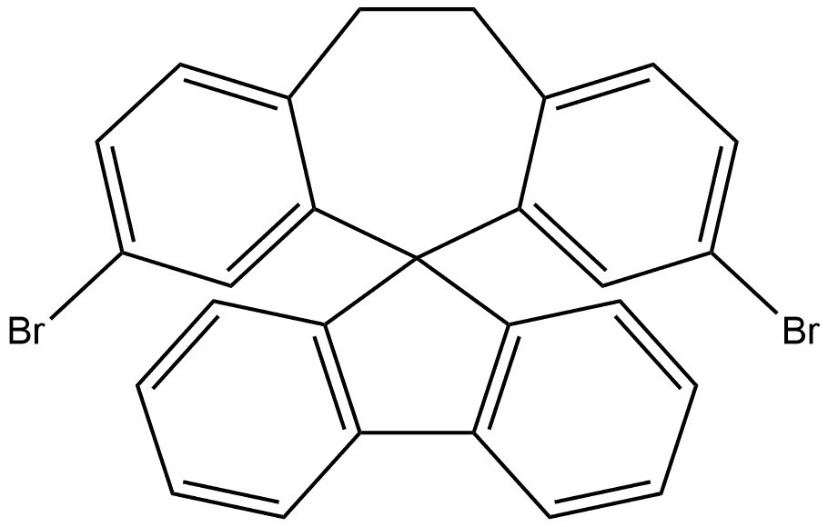 3,7-dibromo-10,11-dihydrospiro[dibenzo[a,d][7]annulene-5,9'-fluorene] Structure