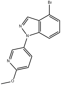 1H-Indazole, 4-bromo-1-(6-methoxy-3-pyridinyl)- Structure