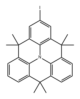 4H,8H,12H-Benzo[1,9]quinolizino[3,4,5,6,7-defg]acridine, 2-iodo-4,4,8,8,12,12-hexamethyl- Structure