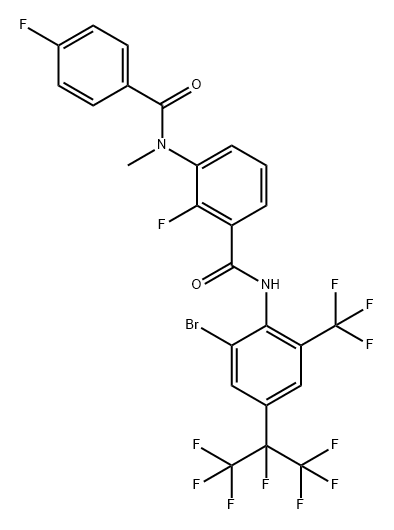 Benzamide, N-[3-[[[2-bromo-4-[1,2,2,2-tetrafluoro-1-(trifluoromethyl)ethyl]-6-(trifluoromethyl)phenyl]amino]carbonyl]-2-fluorophenyl]-4-fluoro-N-methyl- Structure