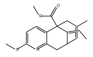 5,9-Methanocycloocta[b]pyridine-5(6H)-carboxylic acid, 11-ethylidene-9,10-dihydro-2-methoxy-7-methyl-, methyl ester, (11E)- Structure