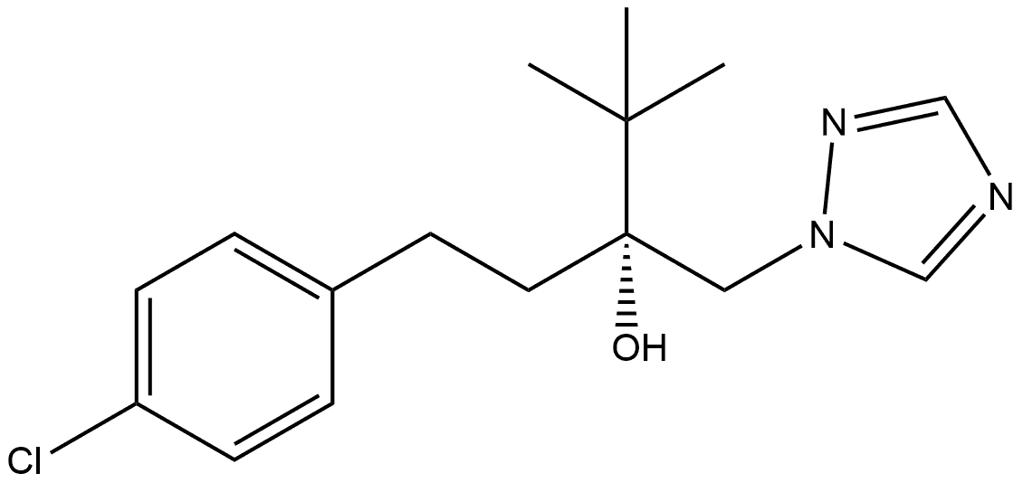 1H-1,2,4-Triazole-1-ethanol, α-[2-(4-chlorophenyl)ethyl]-α-(1,1-dimethylethyl)-, (αR)- Structure