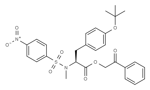 L-Tyrosine, O-(1,1-dimethylethyl)-N-methyl-N-[(4-nitrophenyl)sulfonyl]-, 2-oxo-2-phenylethyl ester Structure