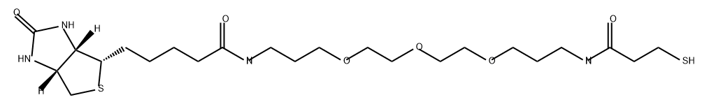 1H-Thieno[3,4-d]imidazole-4-pentanamide, hexahydro-N-(17-mercapto-15-oxo-4,7,10-trioxa-14-azaheptadec-1-yl)-2-oxo-, (3aS,4S,6aR)- Structure