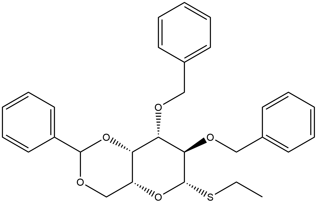 Ethyl 2,3-di-O-benzyl-4,6-O-benzylidene-1-thio-β-D-galactopyranoside 구조식 이미지