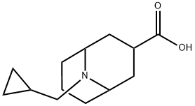 9-Azabicyclo[3.3.1]nonane-3-carboxylic acid, 9-(cyclopropylmethyl)- Structure