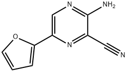 2-Pyrazinecarbonitrile, 3-amino-6-(2-furanyl)- Structure