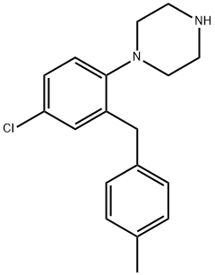 Piperazine, 1-[4-chloro-2-[(4-methylphenyl)methyl]phenyl]- Structure