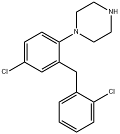 Piperazine, 1-[4-chloro-2-[(2-chlorophenyl)methyl]phenyl]- Structure