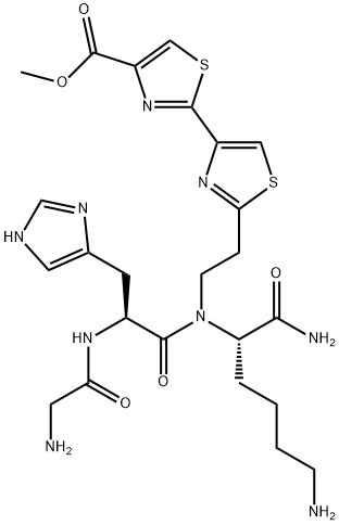 N-(glycyl-histidyl-lysyl)-2-(4''-methoxycarbonyl-2'',4'-bithiazol-2'-yl)ethylamine 구조식 이미지