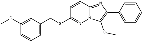 Imidazo[1,2-b]pyridazine, 3-methoxy-6-[[(3-methoxyphenyl)methyl]thio]-2-phenyl- Structure