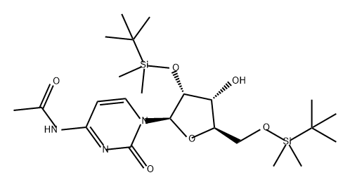 Cytidine, N-acetyl-2',5'-bis-O-[(1,1-dimethylethyl)dimethylsilyl]- (9CI) Structure