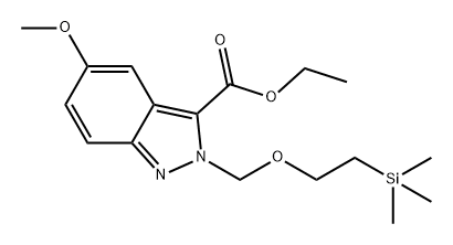 2H-Indazole-3-carboxylic acid, 5-methoxy-2-[[2-(trimethylsilyl)ethoxy]methyl]-, ethyl ester 구조식 이미지