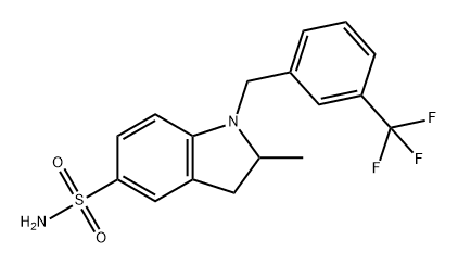 1H-Indole-5-sulfonamide, 2,3-dihydro-2-methyl-1-[[3-(trifluoromethyl)phenyl]methyl]- Structure