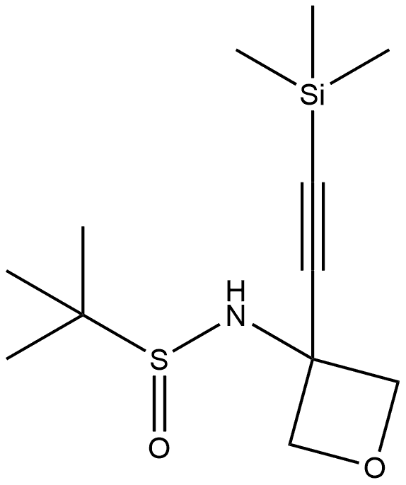 2-Propanesulfinamide, 2-methyl-N-[3-[2-(trimethylsilyl)ethynyl]-3-oxetanyl]- Structure