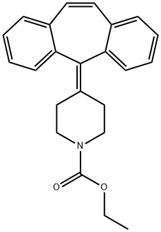 1-Piperidinecarboxylic acid, 4-(5H-dibenzo[a,d]cyclohepten-5-ylidene)-, ethyl ester 구조식 이미지