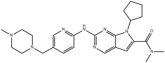 7H-Pyrrolo[2,3-d]pyrimidine-6-carboxamide, 7-cyclopentyl-N,N-dimethyl-2-[[5-[(4-methyl-1-piperazinyl)methyl]-2-pyridinyl]amino]- Structure