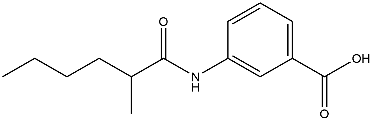 Benzoic acid, 3-[(2-methyl-1-oxohexyl)amino]- Structure