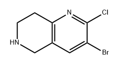 1,6-Naphthyridine, 3-bromo-2-chloro-5,6,7,8-tetrahydro- Structure