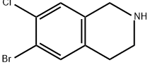 Isoquinoline, 6-bromo-7-chloro-1,2,3,4-tetrahydro- Structure