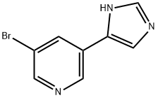 Pyridine, 3-bromo-5-(1H-imidazol-5-yl)- Structure