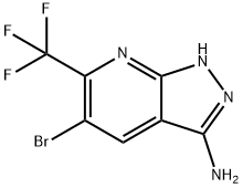 1H-Pyrazolo[3,4-b]pyridin-3-amine, 5-bromo-6-(trifluoromethyl)- 구조식 이미지