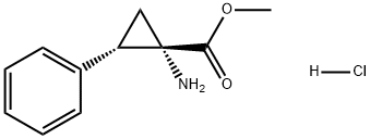 Cyclopropanecarboxylic acid, 1-amino-2-phenyl-, methyl ester, hydrochloride, trans- 구조식 이미지