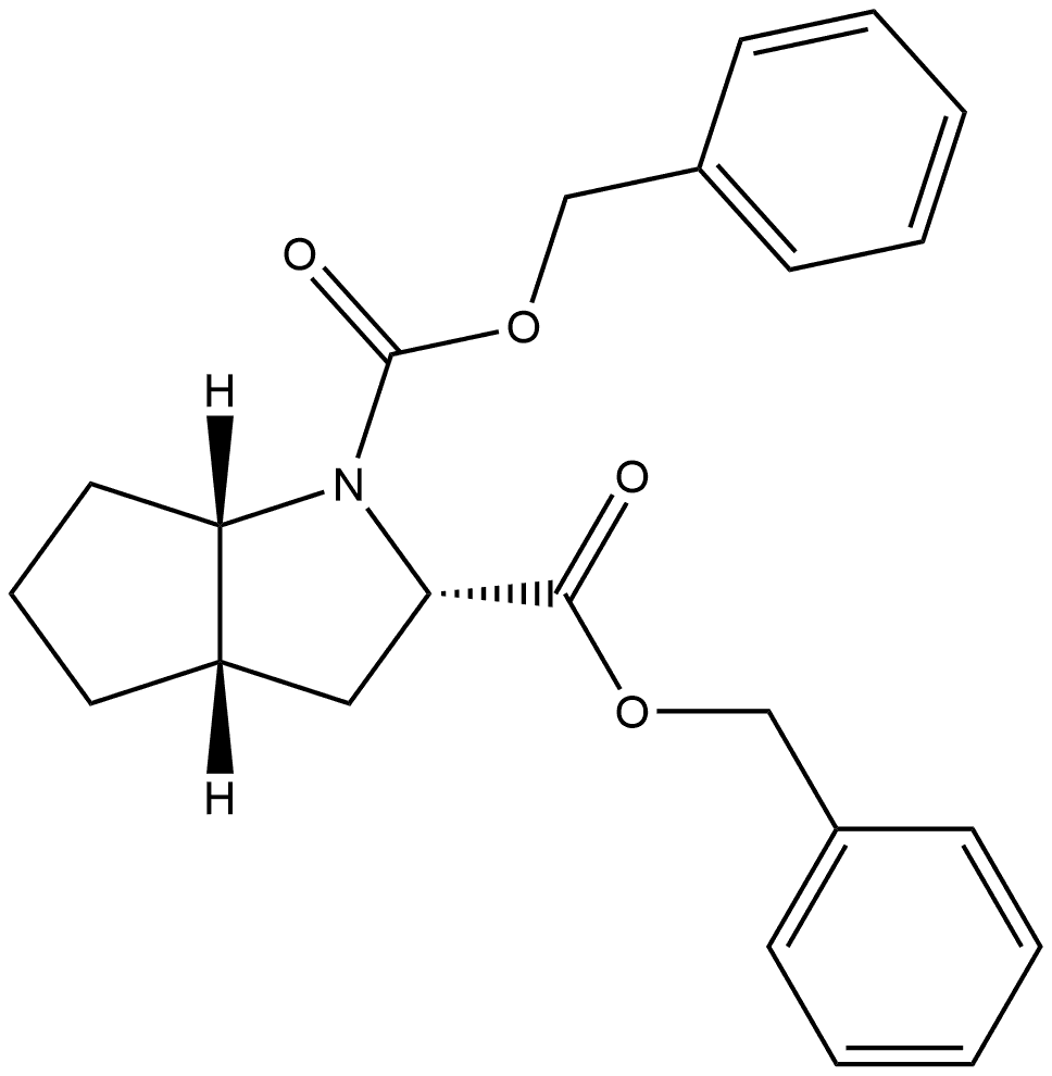 Cyclopenta[b]pyrrole-1,2(2H)-dicarboxylic acid, hexahydro-, bis(phenylmethyl) ester, [2S-(2α,3aβ,6aβ)]- (9CI) Structure