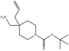 1-Piperidinecarboxylic acid, 4-(aminomethyl)-4-(2-propen-1-yl)-, 1,1-dimethylethyl ester Structure