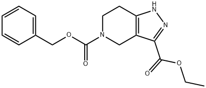 5-benzyl 3-ethyl 6,7-dihydro-2H-pyrazolo[4,3-c]pyridine-3,5(4H)-dicarboxylate Structure