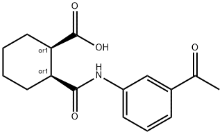 (1R,2S)-2-[(3-acetylphenyl)carbamoyl]cyclohexanecarboxylic acid Structure