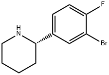 (2S)-2-(3-bromo-4-fluorophenyl)piperidine Structure