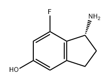 1H-Inden-5-ol, 1-amino-7-fluoro-2,3-dihydro-, (1R)- Structure